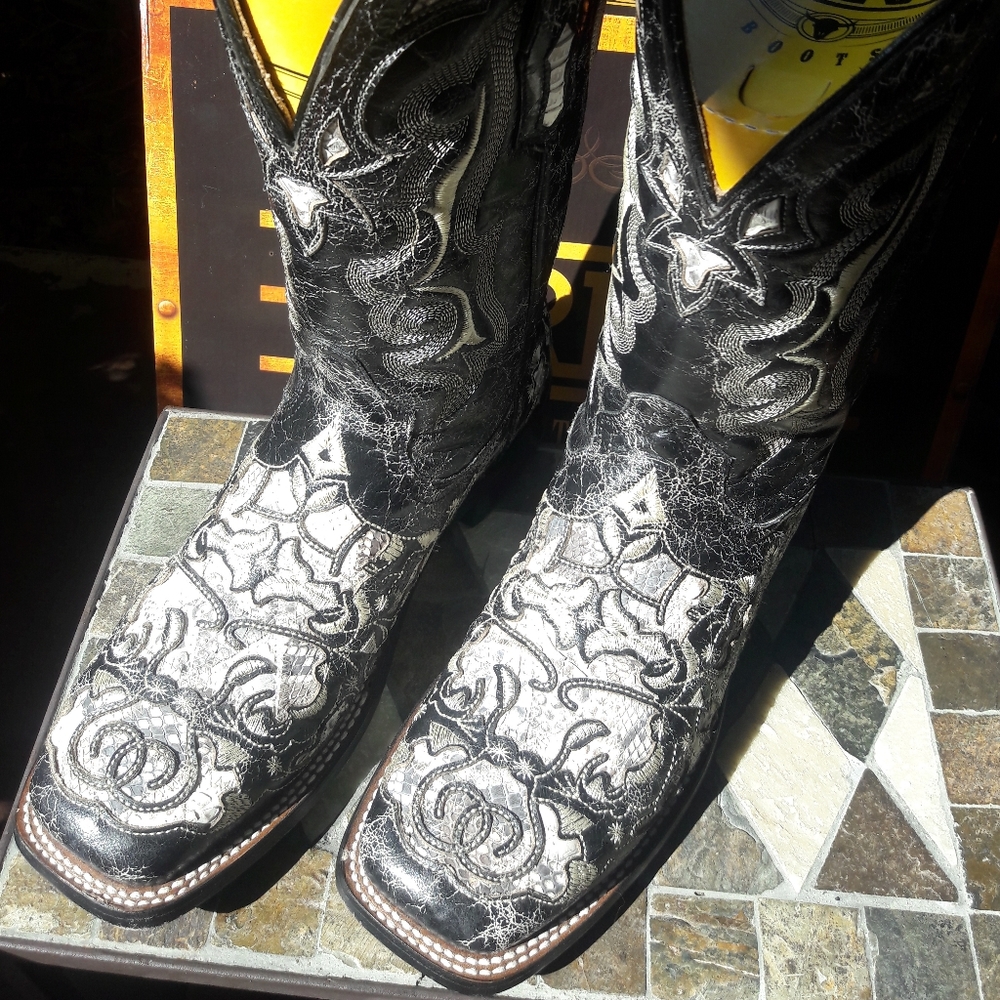 Genuine Python / Leather Handcrafted Western Boot… - image 3